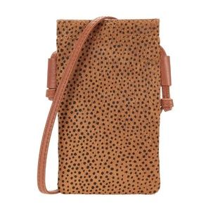 Madewell The Smartphone Leather Calf Hair Crossbody Bag Tan/Brown NWOT